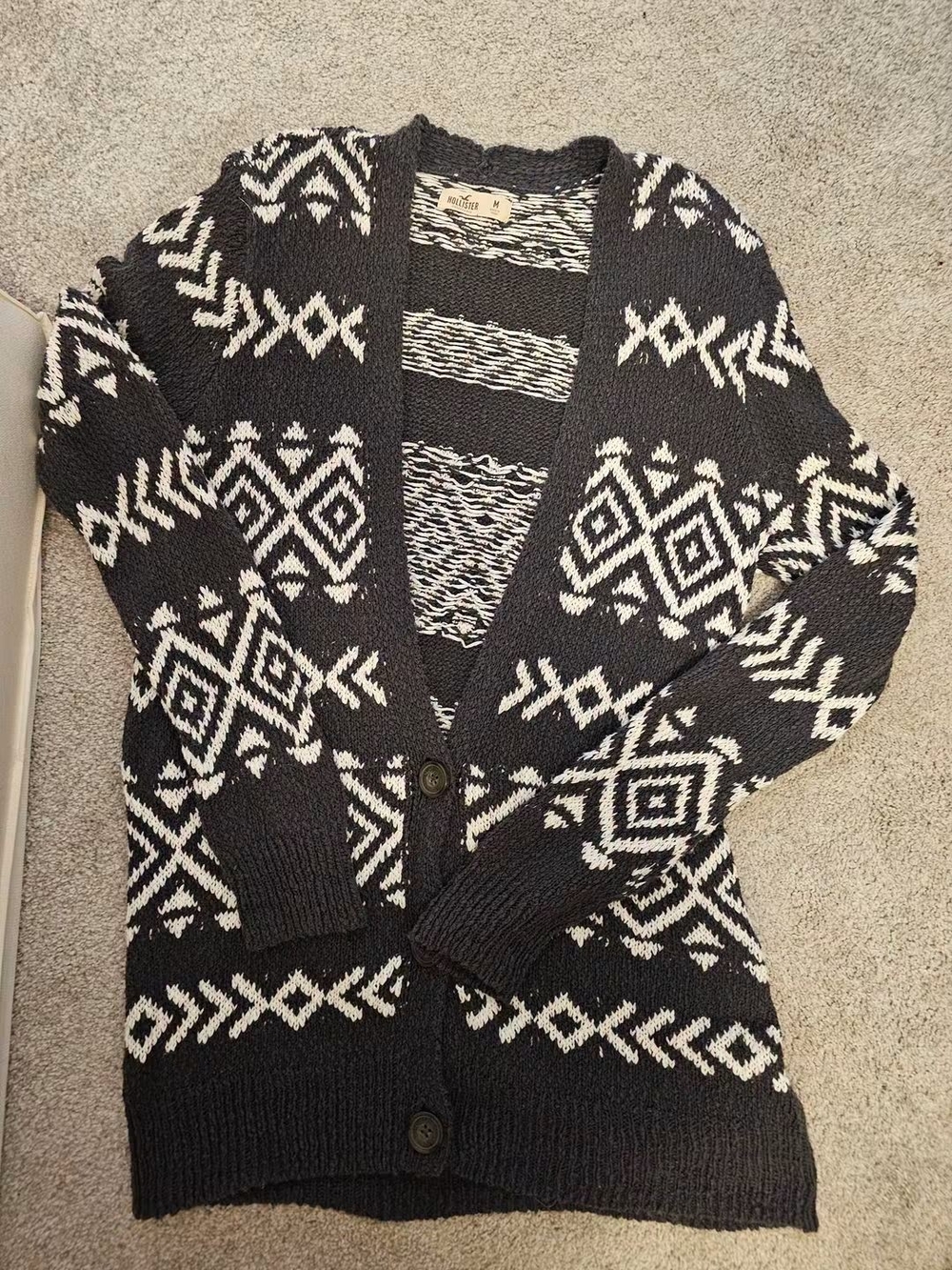Y2K Hollister Knit Cardigan Sweater Size Medium